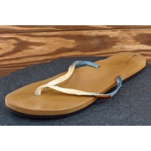 Reef Sz 8 M Beige Flip Flop Fabric Women‎ Sandals